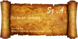 Száraz Árpád névjegykártya