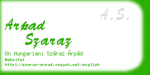 arpad szaraz business card