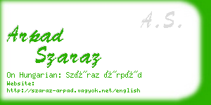 arpad szaraz business card